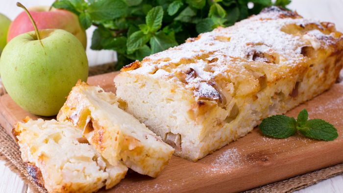 Творожно-рисовая запеканка с яблоком