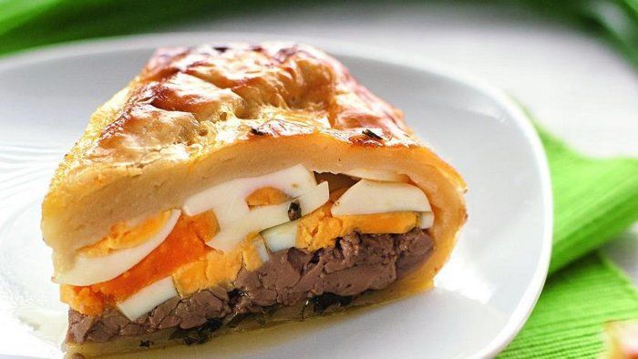 Рецепт пирога с печенью и зеленым луком