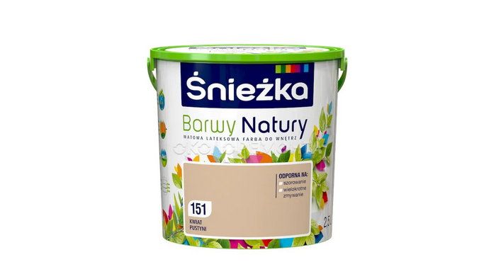 Фарба Sniezka Barwy Natury — ніжні відтінки, зручний догляд Фарба Sniezka Barwy Natury — ніжні відтінки, зручний догляд