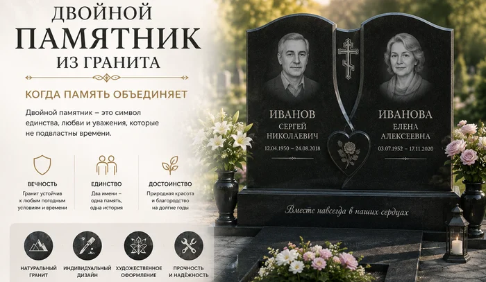 Двойной памятник из гранита: когда память объединяет