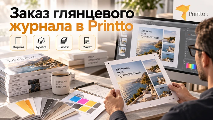 Заказ глянцевого журнала в Printto